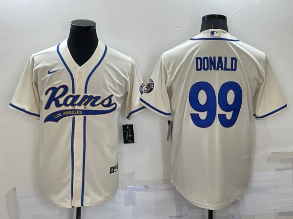 Los Angeles Rams #99 Aaron Donald Bone Cool Base Stitched Baseball Jersey