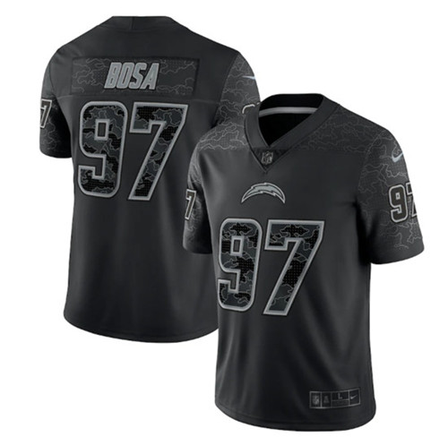 Los Angeles Chargers #97 Joey Bosa Black Reflective Limited Stitched Football Jersey