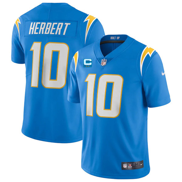 Los Angeles Chargers 2022 #10 Justin Herbert Blue With 2-Star C Patch Vapor Untouchable Limited Stitched Jersey