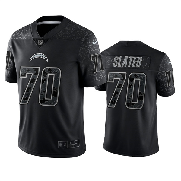 Los Angeles Chargers #70 Rashawn Slater Black Reflective Limited Stitched Football Jersey