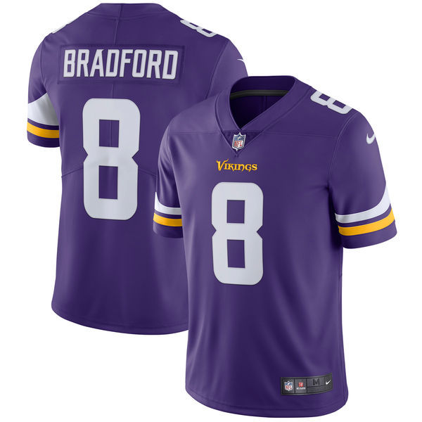 Minnesota Vikings #8 Sam Bradford Nike Purple Vapor Untouchable Limited Stitched Jersey