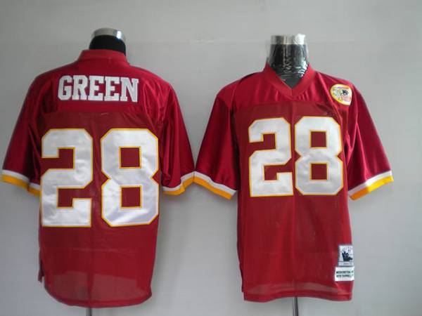 Mitchell And Ness Redskins #28 Darrell Green Stitched Red 50TH Anniversary Jersey