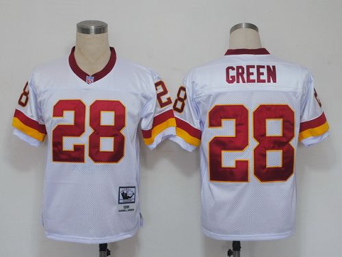 Mitchell And Ness Redskins #28 Darrell Green White Stitched Jersey