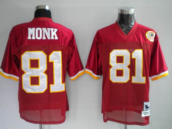 Mitchell And Ness Redskins #81 Art Monk Stitched Red 50TH Anniversary Jersey