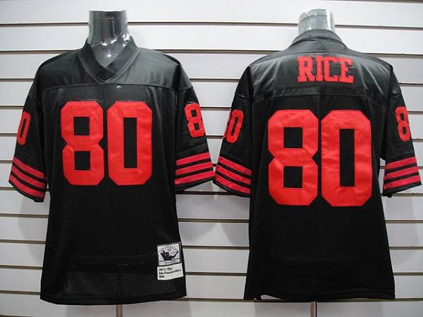 Mitchell And Ness 49ers Jerry Rice #80 Stitched Black Jersey