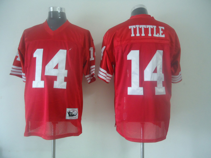 Mitchell And Ness 49ers #14 Y.A. Tittle Red Stitched Jersey