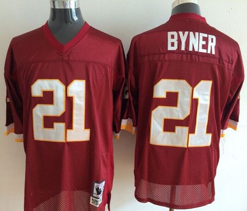 Mitchell And Ness Redskins #21 Earnest Byner Red Throwback Stitched Jersey