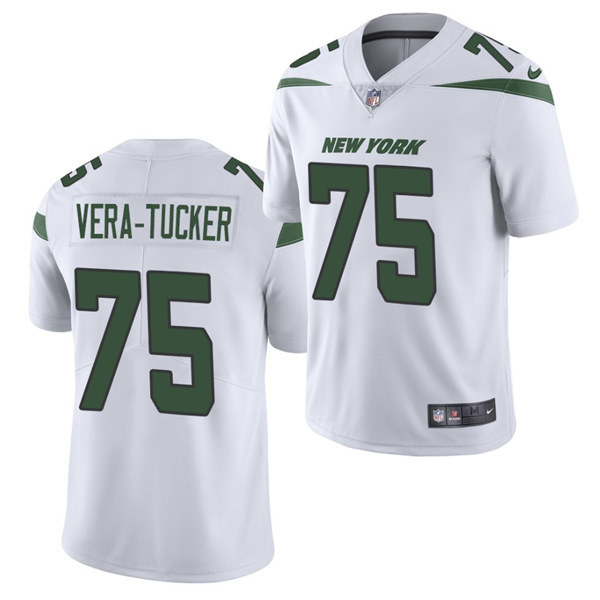 New York Jets #75 Alijah Vera-Tucker 2021 Draft White Vapor Untouchable Limited Stitched Jersey