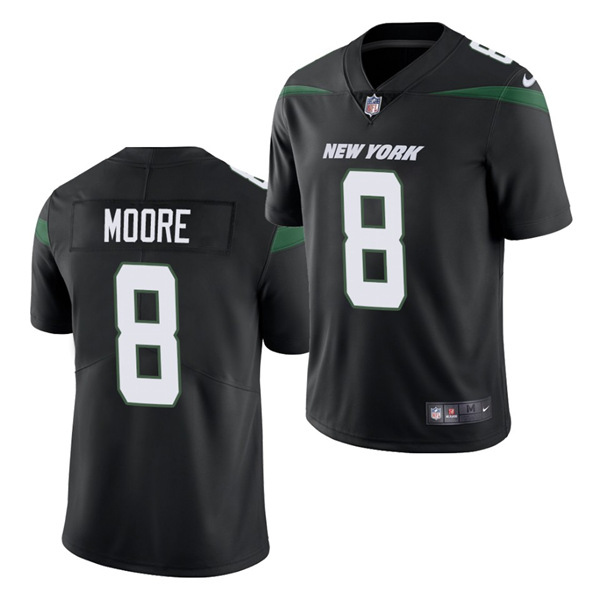 New York Jets #8 Elijah Moore 2021 Black Vapor Untouchable Limited Stitched Jersey