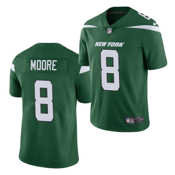 New York Jets #8 Elijah Moore 2021 Green Vapor Untouchable Limited Stitched Jersey 