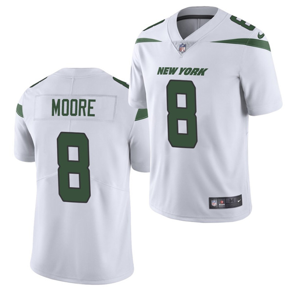 New York Jets #8 Elijah Moore 2021 White Vapor Untouchable Limited Stitched Jersey