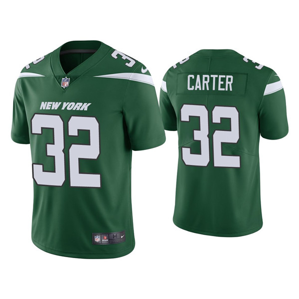 New York Jets #32 Michael Carter 2021 Green Vapor Untouchable Limited Stitched Jersey