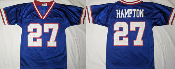 New York Giants #27 Rodney Craig Hampton Blue Stitched Jersey