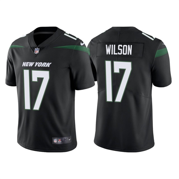 New York Jets #17 Garrett Wilson 2022 Black Vapor Untouchable Limited Stitched Jersey