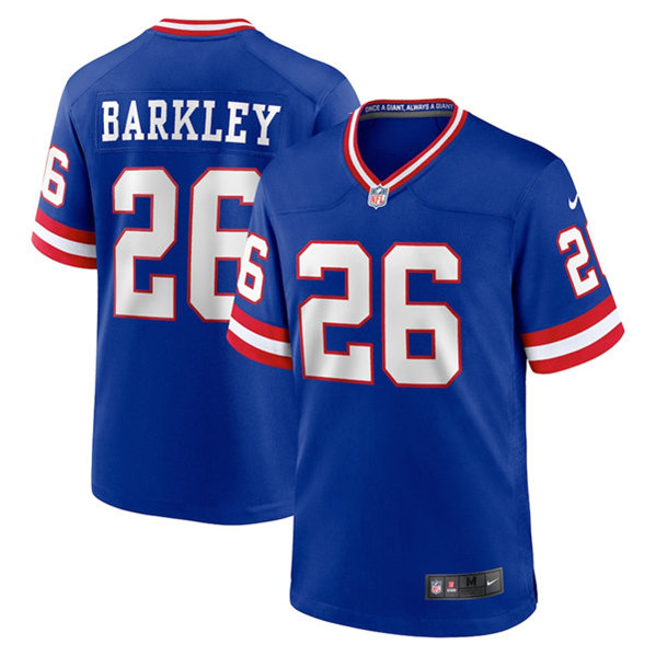 New York Giants #26 Saquon Barkley Royal Stitched Game Jersey