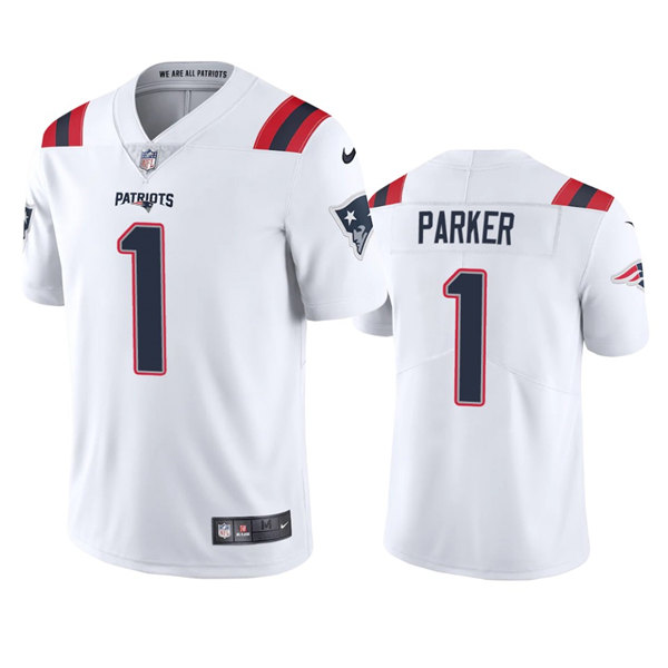 New England Patriots #1 DeVante Parker White Vapor Untouchable Limited Stitched Jersey