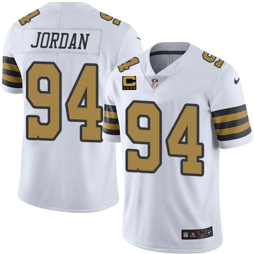 New Orleans Saints 2022 #94 Cameron Jordan White With 4-Star C Patch Stitched Jersey