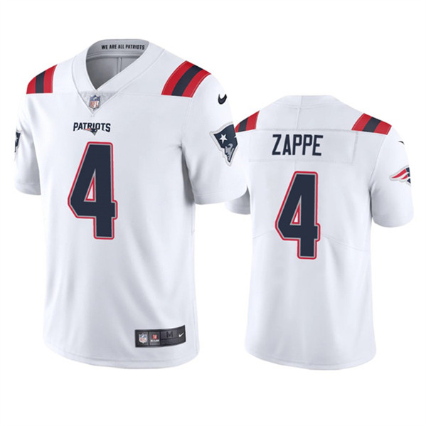 New England Patriots #4 Bailey Zappe White Vapor Untouchable Limited Stitched Jersey