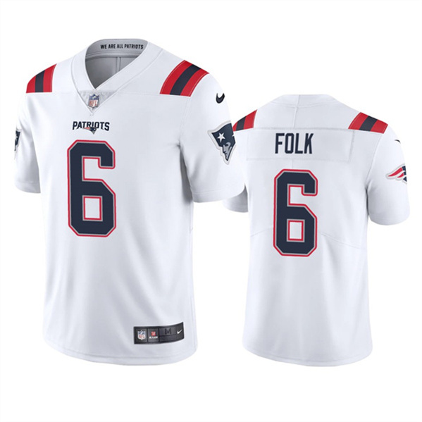 New England Patriots #6 Nick Folk White Vapor Untouchable Limited Stitched Jersey