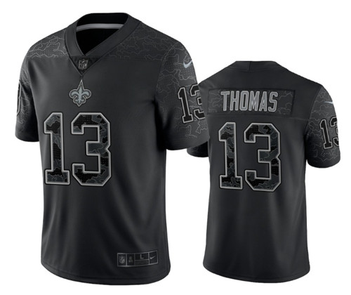 New Orleans Saints #13 Michael Thomas Black Reflective Limited Stitched Football Jersey