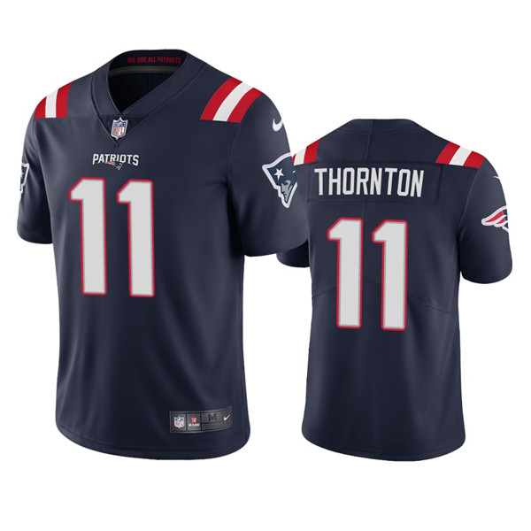 New England Patriots #11 Tyquan Thornton Navy Vapor Untouchable Limited Stitched Jersey