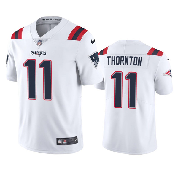 New England Patriots #11 Tyquan Thornton White Vapor Untouchable Limited Stitched Jersey