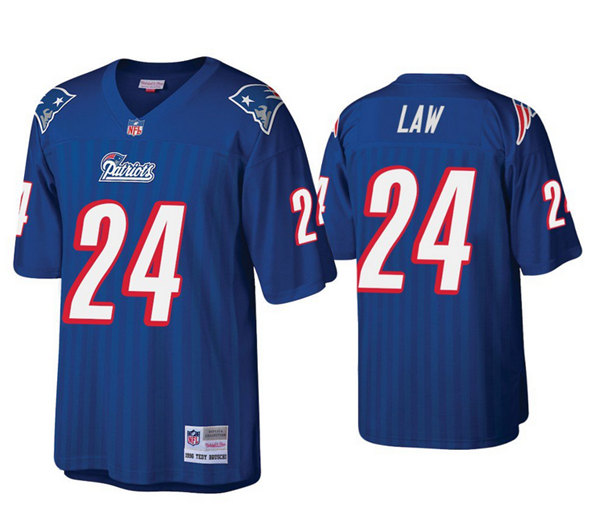 New England Patriots #24 Ty Law Royal Stitched Jersey
