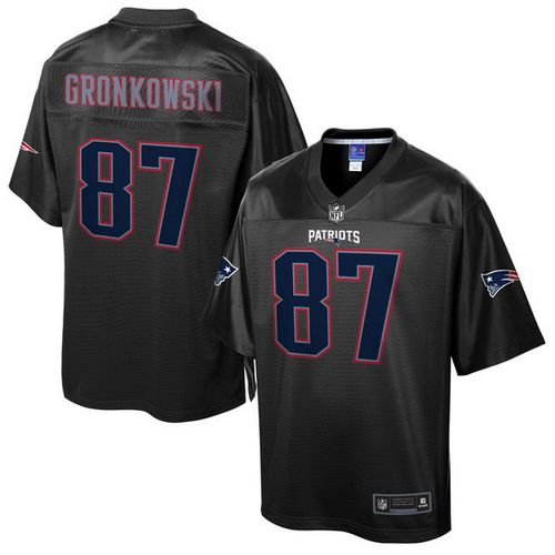 Patriots #87 Rob Gronkowski Black Pro Line Black Reverse Fashion Game Nike Jersey