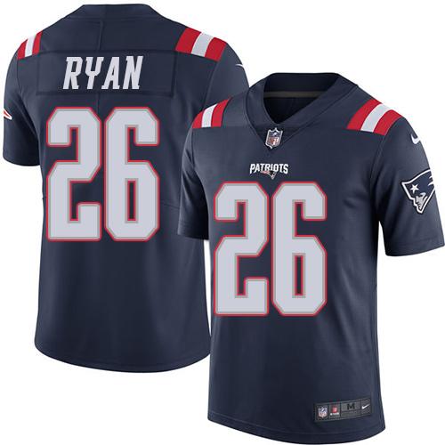Patriots #26 Logan Ryan Navy Blue Stitched Limited Rush Nike Jersey