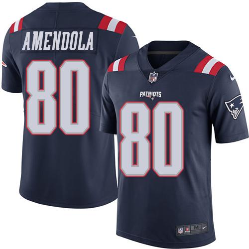 Patriots #80 Danny Amendola Navy Blue Stitched Limited Rush Nike Jersey