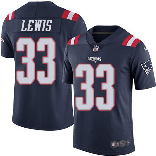 Patriots #33 Dion Lewis Navy Blue Stitched Limited Rush Nike Jersey