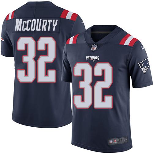 Patriots #32 Devin McCourty Navy Blue Stitched Limited Rush Nike Jersey