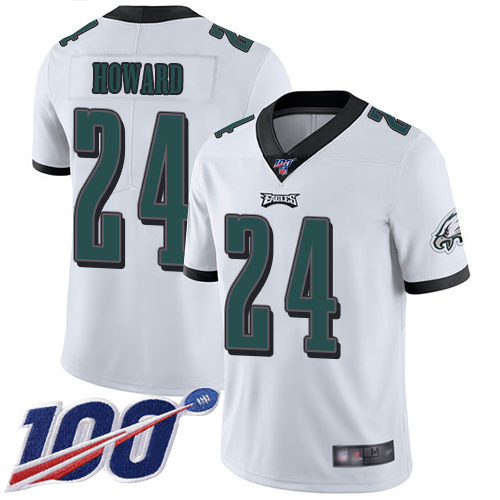 Philadelphia Eagles #24 Jordan Howard White 2019 100th Season Vapor Untouchable Limited Stitched Jersey