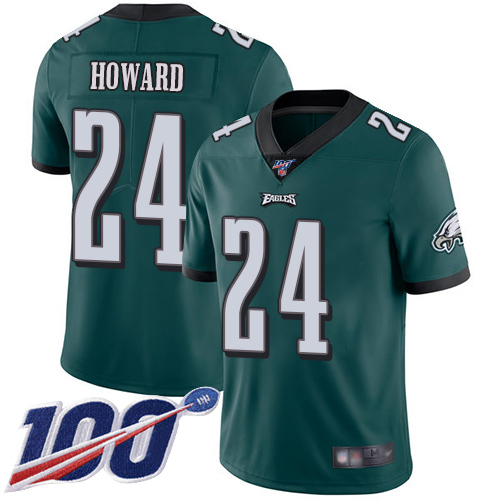 Philadelphia Eagles #24 Jordan Howard Green 2019 100th Season Vapor Untouchable Limited Stitched Jersey