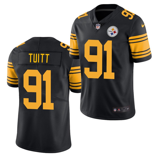 Pittsburgh Steelers #91 Stephon Tuitt Black Color Rush Limited Stitched Jersey