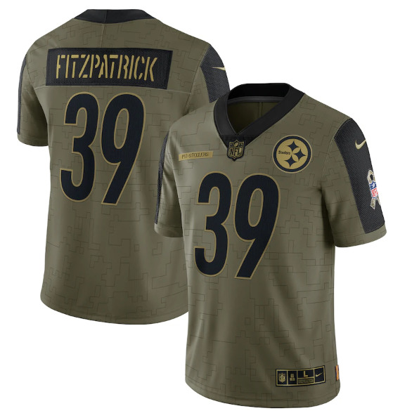 Pittsburgh Steelers #39 Minkah Fitzpatrick 2021 Olive Salute To Service Limited Stitched Jersey