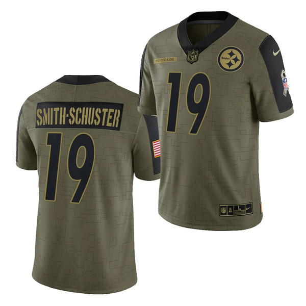 Pittsburgh Steelers #19 JuJu Smith-Schuster 2021 Olive Salute To Service Limited Stitched Jersey