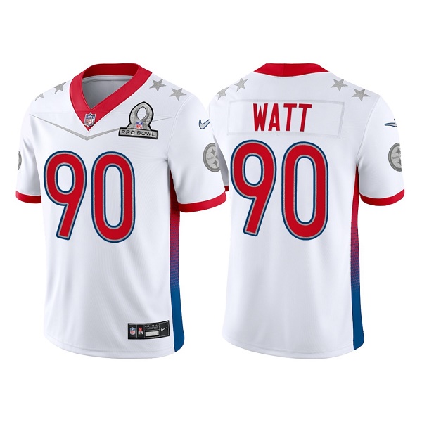 Pittsburgh Steelers #90 T.J. Watt 2022 White Pro Bowl Stitched Jersey
