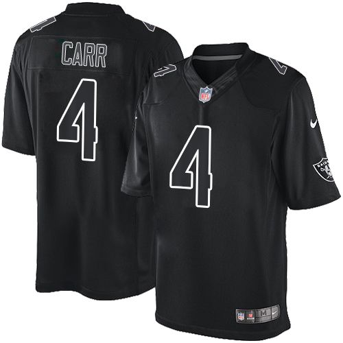 Raiders #4 Derek Carr Black Stitched Impact Limited Nike Jersey
