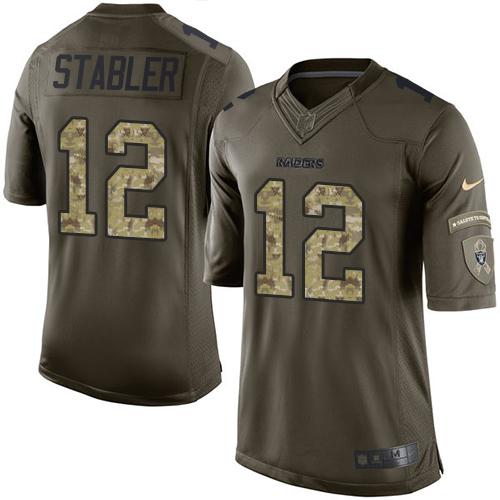 Raiders #12 Kenny Stabler Green Stitched Limited Salute To Service Nike Jersey
