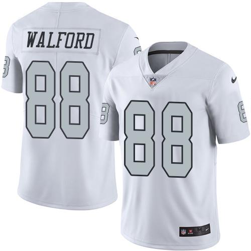 Raiders #88 Clive Walford White Stitched Limited Rush Nike Jersey