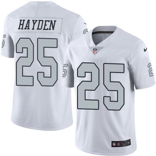 Raiders #25 D.J. Hayden White Stitched Limited Rush Nike Jersey