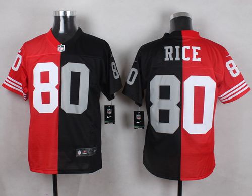Raiders #80 Jerry Rice Red Black Two Tone San Francisco 49ers Stitched Nike Jersey