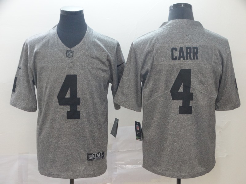 Raiders #4 Derek Carr Grey Limited Stitched Jersey