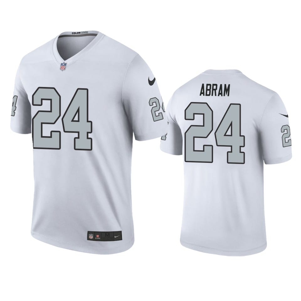 Raiders #24 Johnathan Abram White Vapor Limited Stitched Jersey