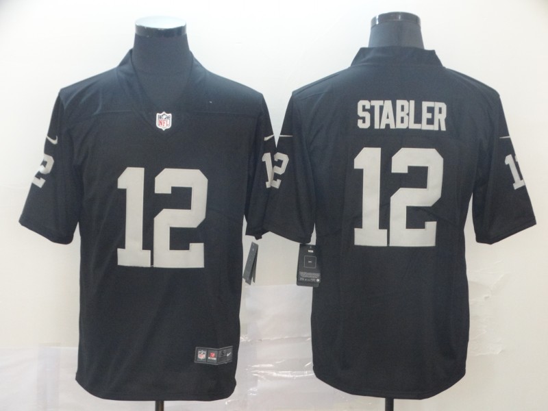 Raiders #12 Kenny Stabler Black Vapor Untouchable Limited Stitched Jersey