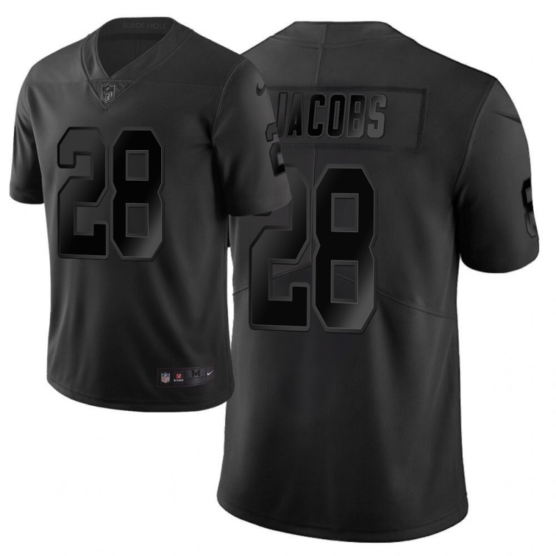 Raiders #28 Josh Jacobs Black Vapor City Edition Limited Stitched Jersey