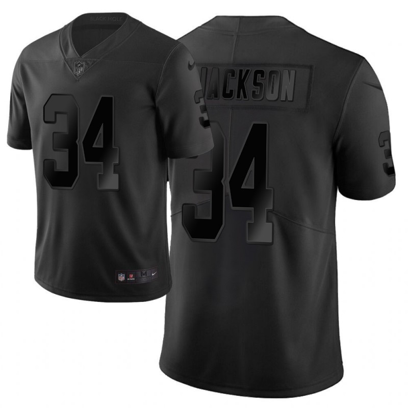 Raiders #34 Bo Jackson Black Vapor City Edition Limited Stitched Jersey