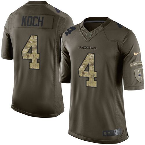 Ravens #4 Sam Koch Green Stitched Limited Salute To Service Nike Jersey