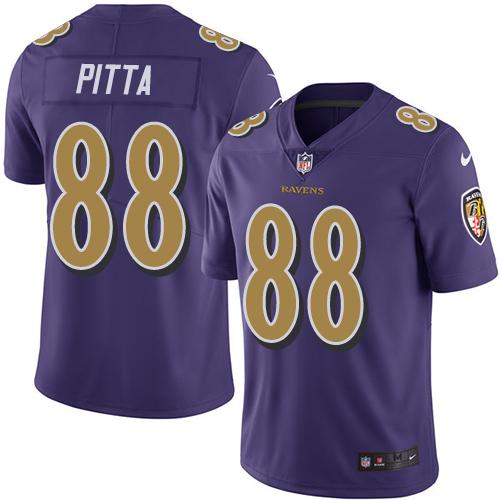 Ravens #88 Dennis Pitta Purple Stitched Limited Rush Nike Jersey